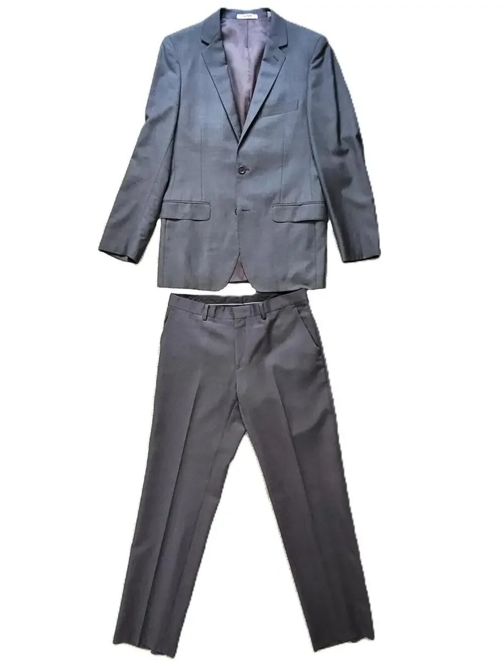DKNY Men's 2 Piece Suit Gray 40R 32x32 Wool Blend